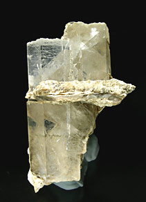Two prismatic calcite crystals